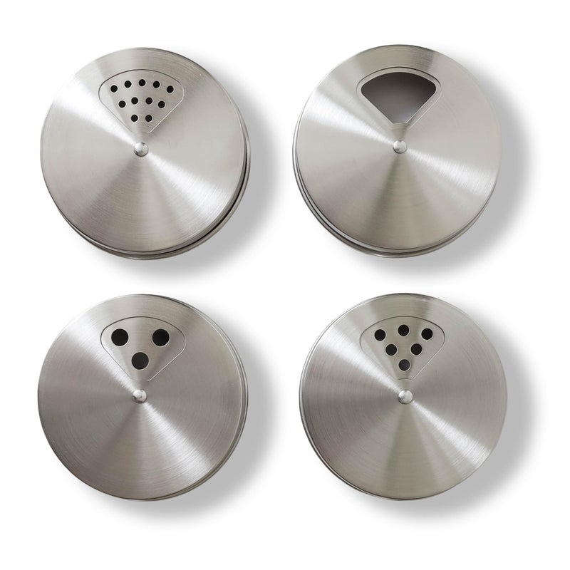 ByteX Stainless Steel Adjustable Spice Lid for Mason Jar (Regular Mouth, 4 Pack) - Image 1