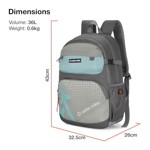 Nasher Miles Engineering Polyester Laptop Backpack 36L with Rain cover Ideal for College, School, Office, Travel | Men, Women, Boys, Girls (Teal) - Image 5
