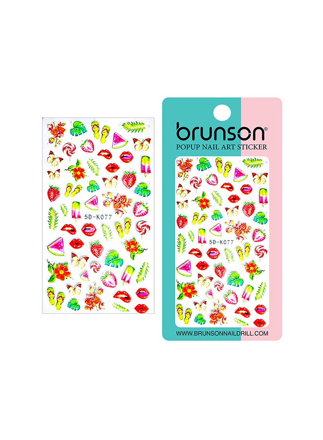 5D Flower Decals Exquisite Self Adhesive Nail Art Decoration Stickers 5D-k077