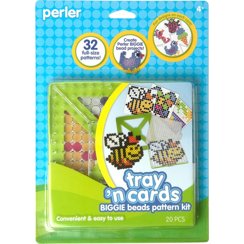 Perler بطاقات وأنماط حبات بيرلر 80-70729 بيجي مع لوحات تثبيت، متعددة الألوان، صغيرة، 20 قطعة - Image 1