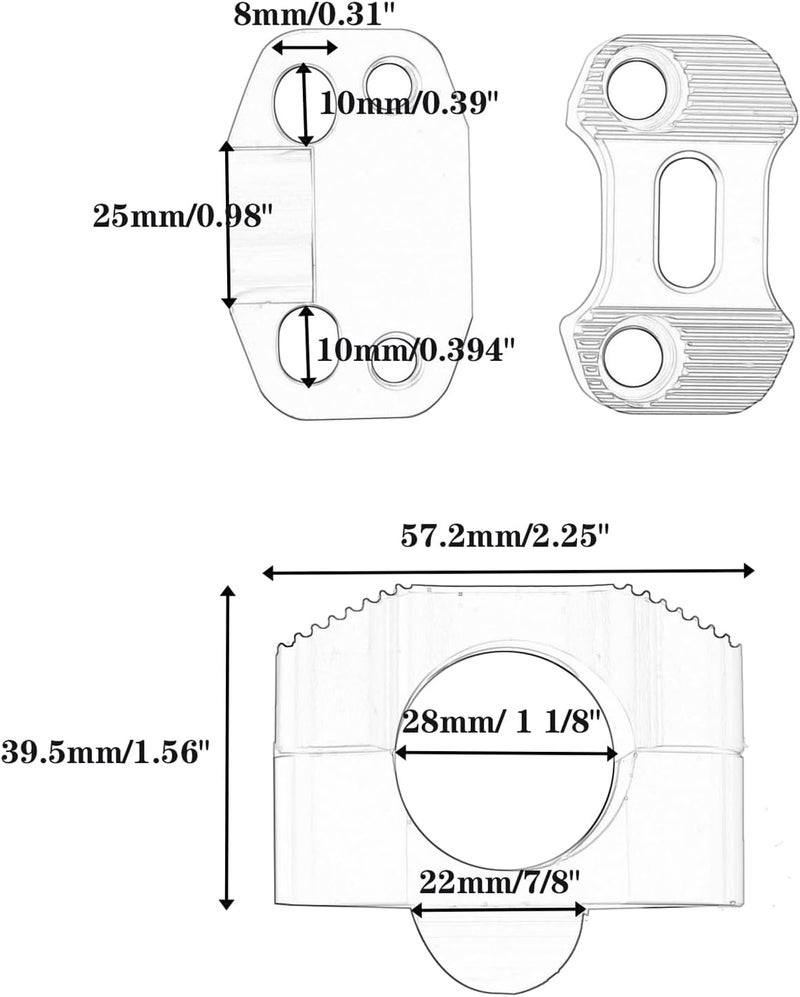 Adsspro Universal Motorcycle CNC Aluminum Handlebar Risers - 7/8" & 1 1/8" Adjustable Fat Bar Adapter Mount Clamps - Image 3
