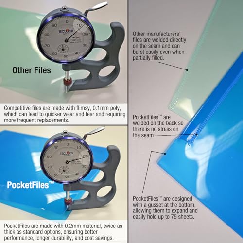 Ultimate Office PocketFile Clear Poly Document Folder Project Pockets, 3rd-Cut, Letter Size, in 6 Assorted Colors, Set of 18 - Image 5