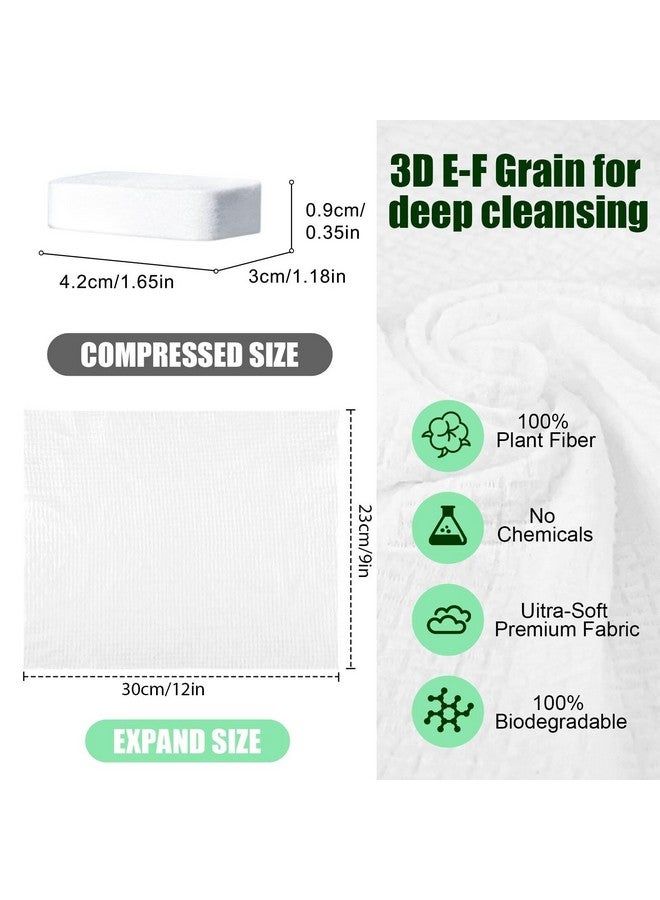 Fancyou Compressed Disposable Face Towel Large,Soft Facial Cleansing Cloths Towelettes,Thicken Washcloth Compact Portable Wash Cotton Wipes Tablets for Beauty Salon,Personal Care,Travel(50PCS Green) - Image 2