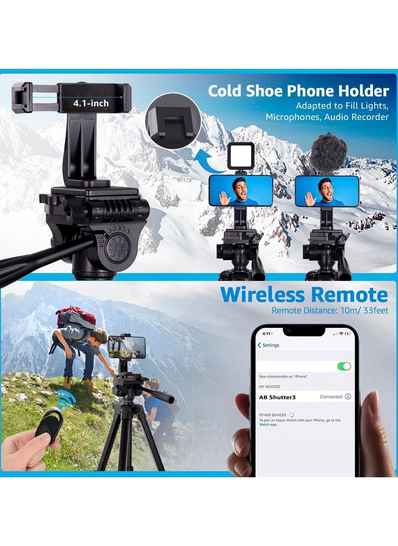 Generic Tripod,Camera Tripods 70" Tripod Stand with Travel Bag for Photography/Video Recording, Professional Heavy Duty Tripod with Phone Holder for DSLR/SLR/DV/Projector/Phone  - Image 4