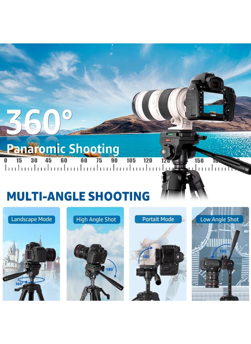 Generic Tripod,Camera Tripods 70" Tripod Stand with Travel Bag for Photography/Video Recording, Professional Heavy Duty Tripod with Phone Holder for DSLR/SLR/DV/Projector/Phone  - Image 5