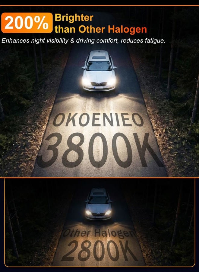 OKOENIEO 9007/HB5 Halogen Headlight Bulbs,12V 55W Standard Halogen,4000 Lumens,3800K,Headlight High and Low Beam,Automotive Headlight Bulbs,Head Light Bulbs for Car,Pack of 2 - Image 2