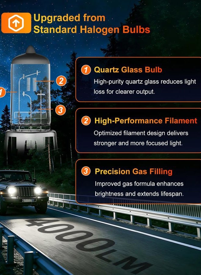 OKOENIEO 9007/HB5 Halogen Headlight Bulbs,12V 55W Standard Halogen,4000 Lumens,3800K,Headlight High and Low Beam,Automotive Headlight Bulbs,Head Light Bulbs for Car,Pack of 2 - Image 3