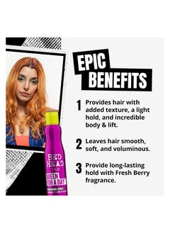 TIGI Bed Head by TIGI Queen For A Day Volume Spray, Texture Spray for Hair, Hair Thickening Spray for Fine, Flat And Thin Hair - 311 ml  - Image 4