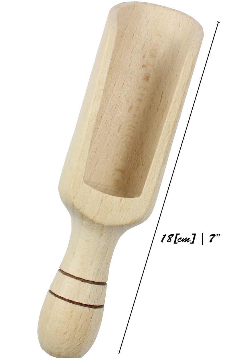 efo Large Wooden Scoop – Rustic Bathsalt Scoop - Multipurpose Wooden Spoon - Wood Salt and Spice Scoop – Stylish Wooden Candy Spoon - Washing Powder Scoop 18cm (7.1") - Image 2