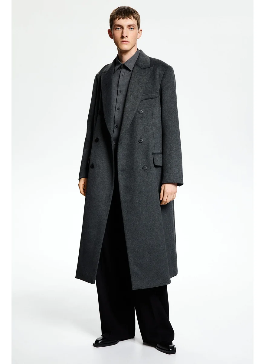 اتش اند ام Double-Breasted Wool-Blend Coat