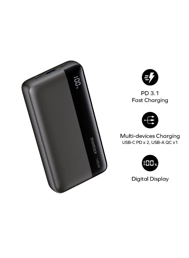 بطارية خارجية موماكس IP150D 1-Power Ultra 25000mAh 145W - أسود - Image 2