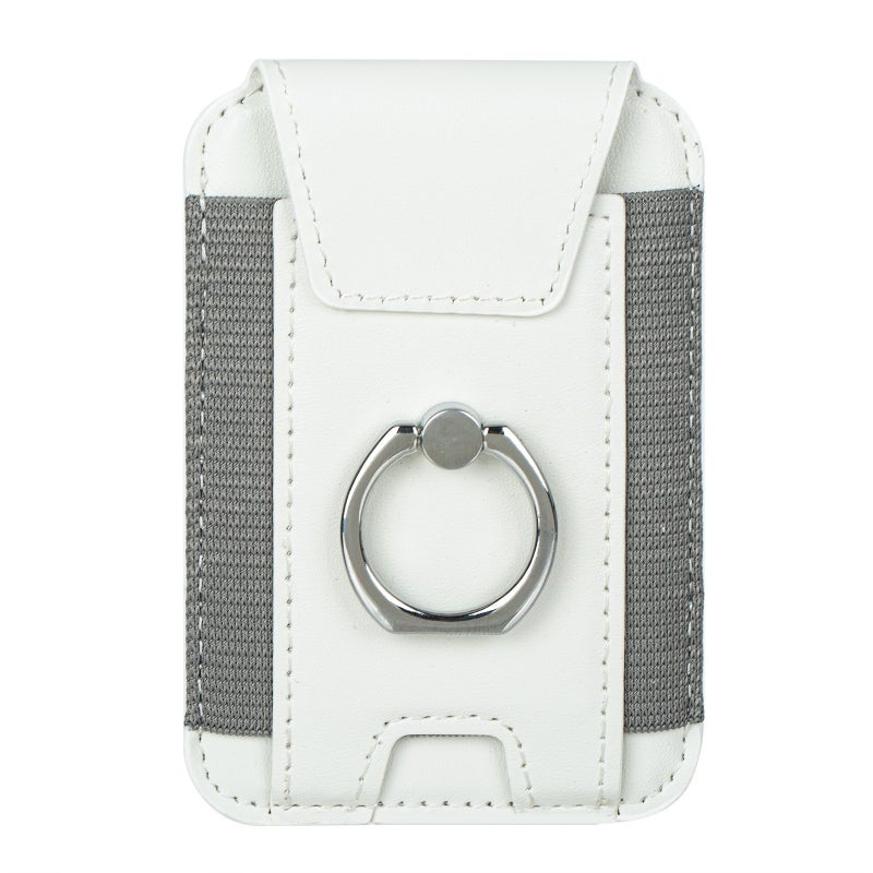 Applicable to Apple 15 magnetic card holder iphone14Magsafe magnetic mobile phone key ring buckle bracket card holder White 
