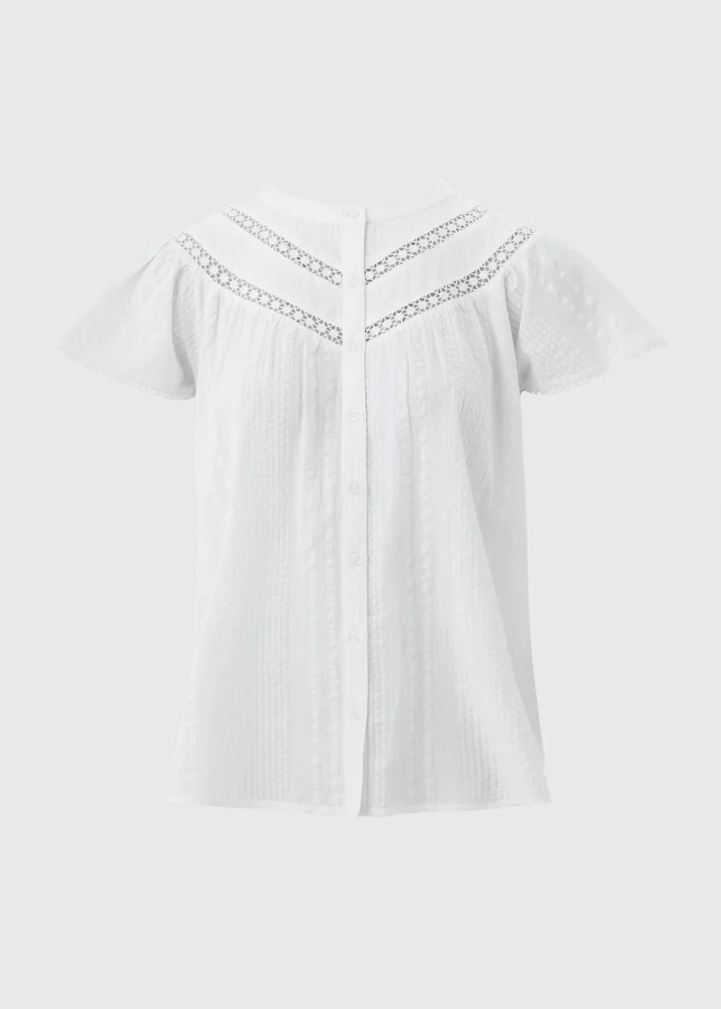 Matalan Cream Frill Lace Blouse