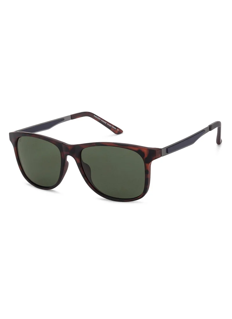 VINCENT CHASE VINCENT CHASE EYEWEAR By Lenskart | Full Rim Wayfarer Branded Latest and Stylish Sunglasses | Polarized and 100% UV Protected | Men & Women | Large | VC S11113 Brown Frame, Brown Lens - Pack of 1