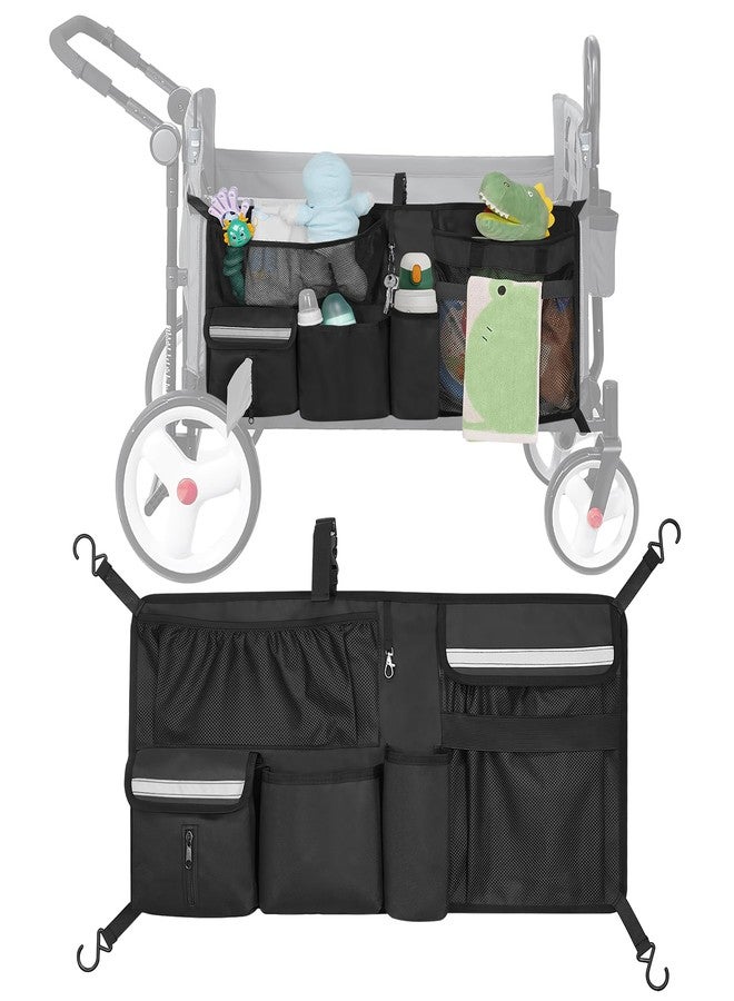 ORKELS Stroller Wagon Cargo Net, Compatible with WONDERFOLD All W-Series Models, Stroller Wagon Accessories Organizer with Multi-Pockets, Large Capacity Cargo Storage Net, Black - Image 1