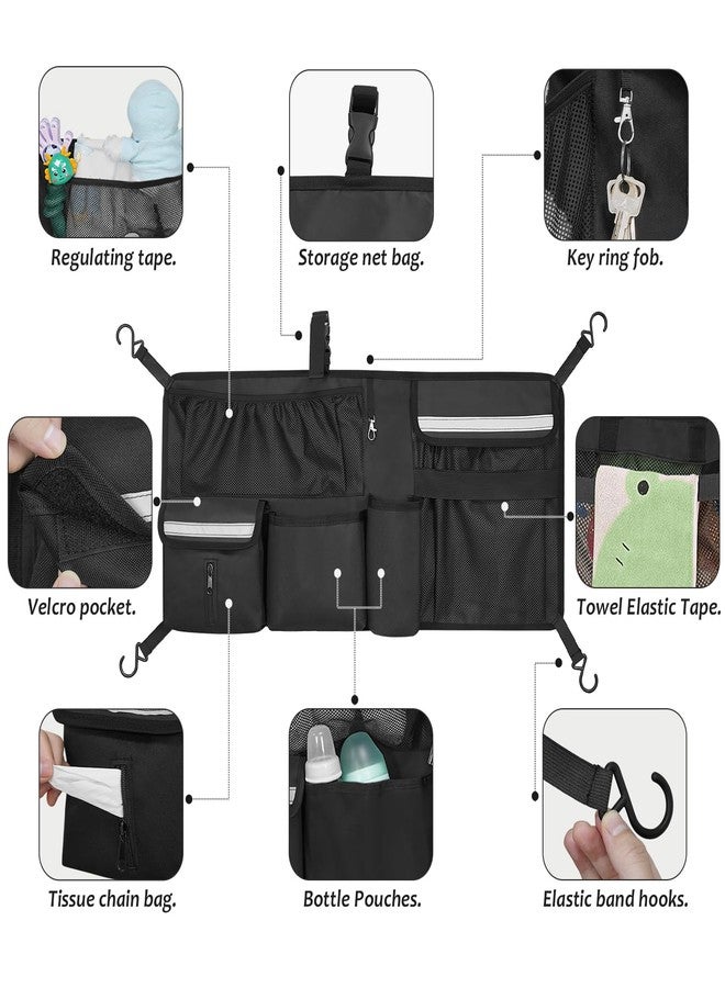 ORKELS Stroller Wagon Cargo Net, Compatible with WONDERFOLD All W-Series Models, Stroller Wagon Accessories Organizer with Multi-Pockets, Large Capacity Cargo Storage Net, Black - Image 4