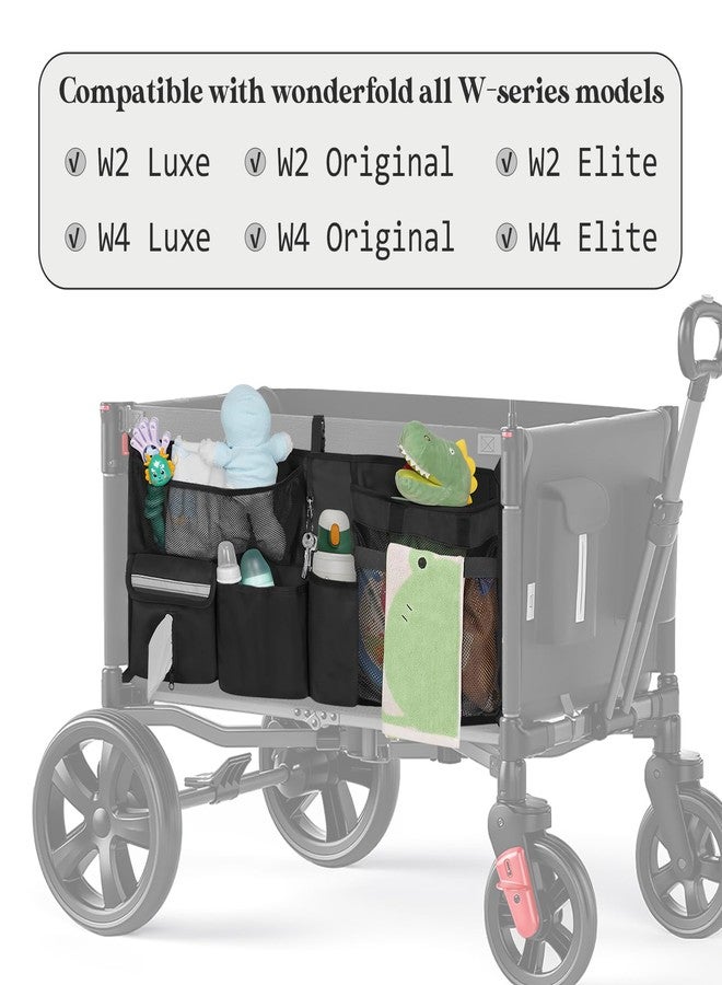 ORKELS Stroller Wagon Cargo Net, Compatible with WONDERFOLD All W-Series Models, Stroller Wagon Accessories Organizer with Multi-Pockets, Large Capacity Cargo Storage Net, Black - Image 2