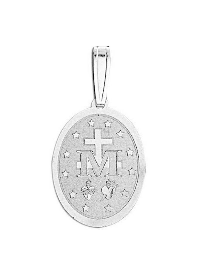 PicturesOnGold.com Miraculous Medal Oval Pendant - 3/4 Inch X 1 Inch- Sterling Silver  - Image 3