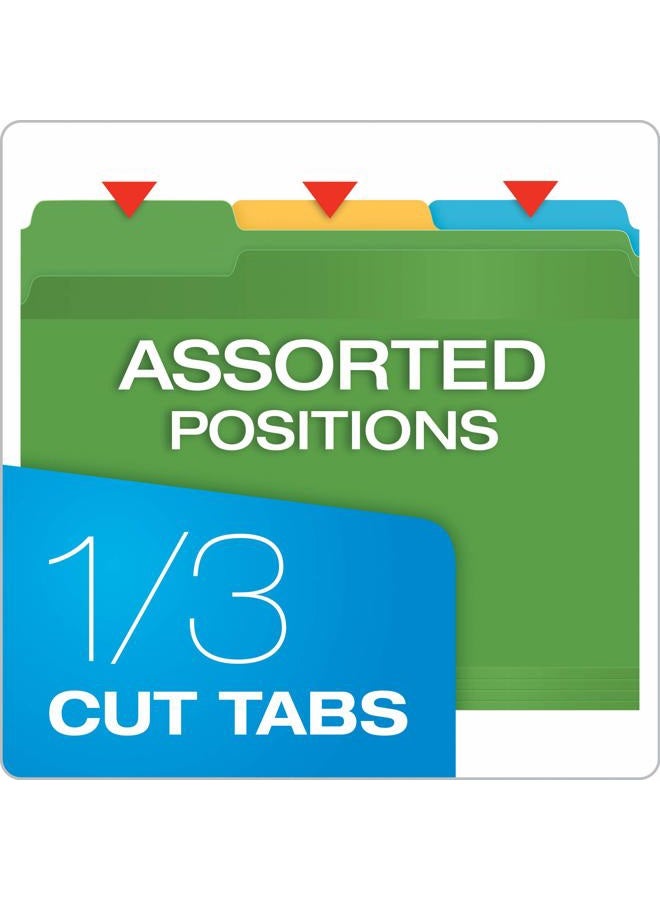 Pendaflex Reinforced File Folders, Extra Durable, Poly Reinforced Edges, Assorted Colors, Letter Size, 1/3 Cut Tabs, 24 Per Pack (86213) - Image 3