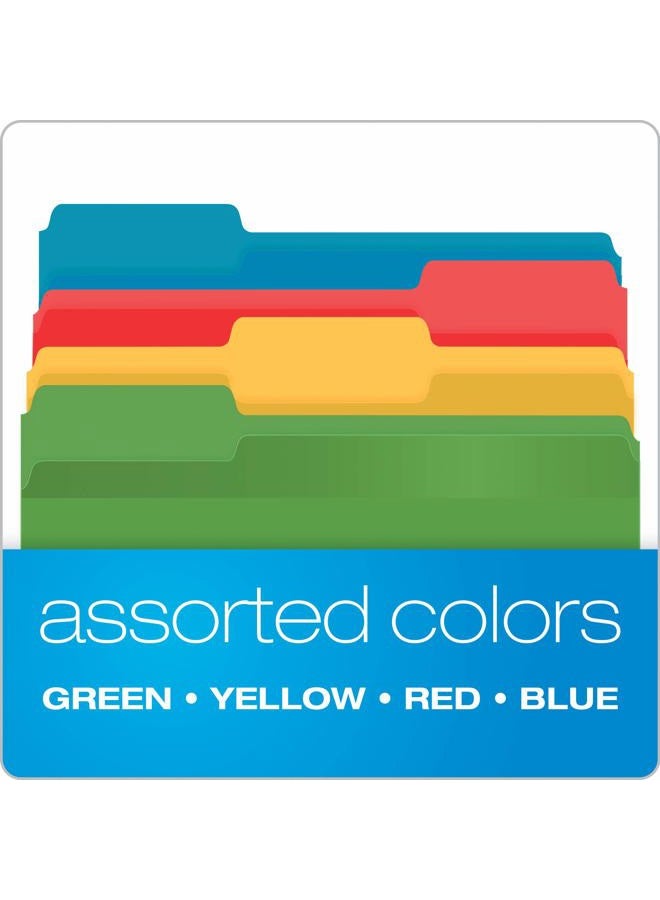 Pendaflex Reinforced File Folders, Extra Durable, Poly Reinforced Edges, Assorted Colors, Letter Size, 1/3 Cut Tabs, 24 Per Pack (86213) - Image 4