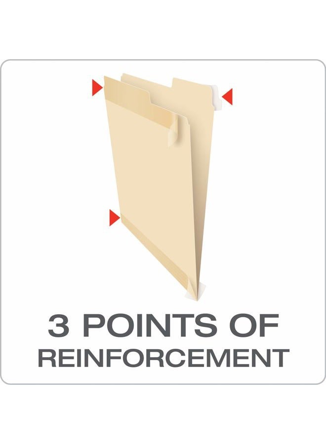 Pendaflex Reinforced File Folders, Extra Durable, Poly Reinforced Edges, Assorted Colors, Letter Size, 1/3 Cut Tabs, 24 Per Pack (86213) - Image 2