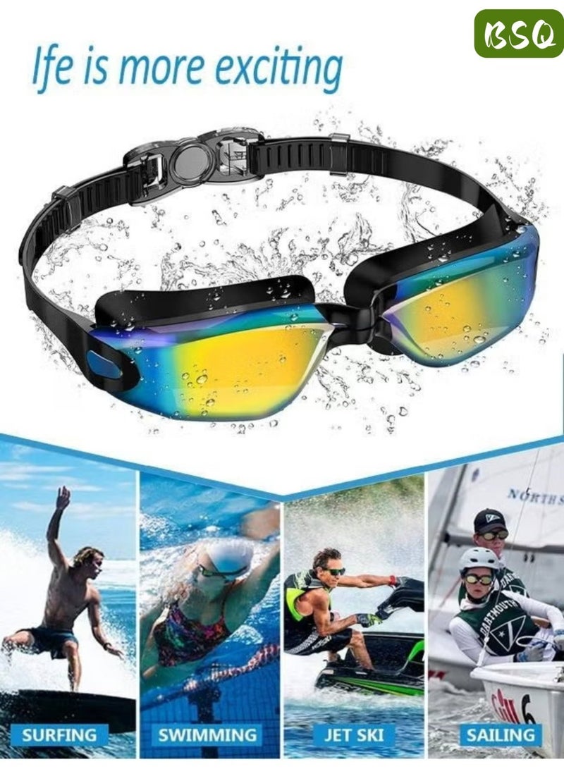 BSQ 5-in-1 Anti-Fog Swim Goggle Set — Includes Swim Cap, Earplugs, Nose Clip, and Leak-Proof Goggles | Effective UV Protection | Crystal-Clear Vision | 180° Panoramic View | Unisex - Image 5