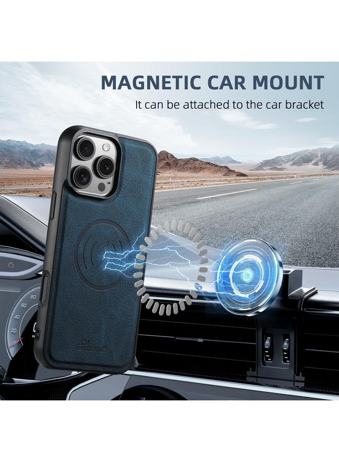 Suteni Case For iPhone 16 Pro Max H16 Litchi Texture Leather Detachable Wallet Back Phone Case - Image 3