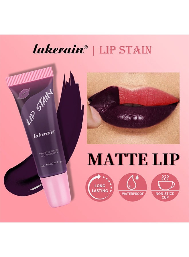 lakerain Lip Stain Peel Off Lip Stain Hot Pink Peel Off Lip Color Stain Lipstick Long Lasting Lip Stain Peel Off Sweat Proof Waterproof Highly Pigmented Matte Lipstick Liquid Peel Off Lip Tint 10ml #03 - Image 4