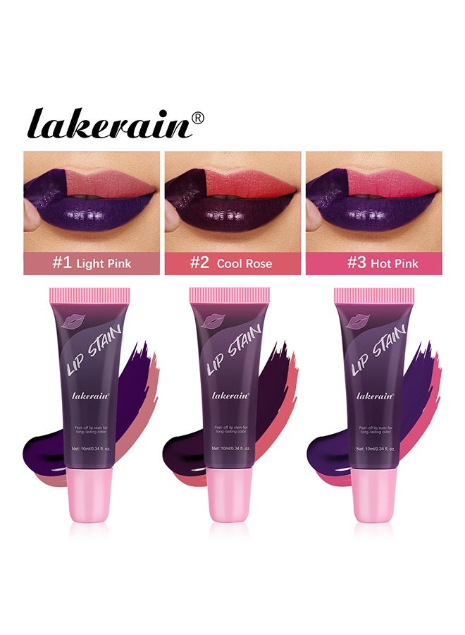 lakerain Lip Stain Peel Off Lip Stain Hot Pink Peel Off Lip Color Stain Lipstick Long Lasting Lip Stain Peel Off Sweat Proof Waterproof Highly Pigmented Matte Lipstick Liquid Peel Off Lip Tint 10ml #03 - Image 5