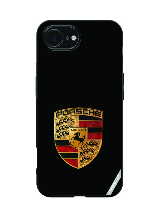 غطاء حماية لجهاز آبل آيفون 16e تصميم بورش أسود