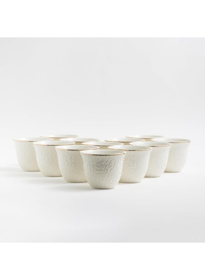 Master Gold Saudi Coffee Cup Set of 12 Porcelain 80ml with Barez | Coffee Cups Perfect for Offices, Various Occasions and Parties | Coffee Cups Sets for Hospitality - Image 5