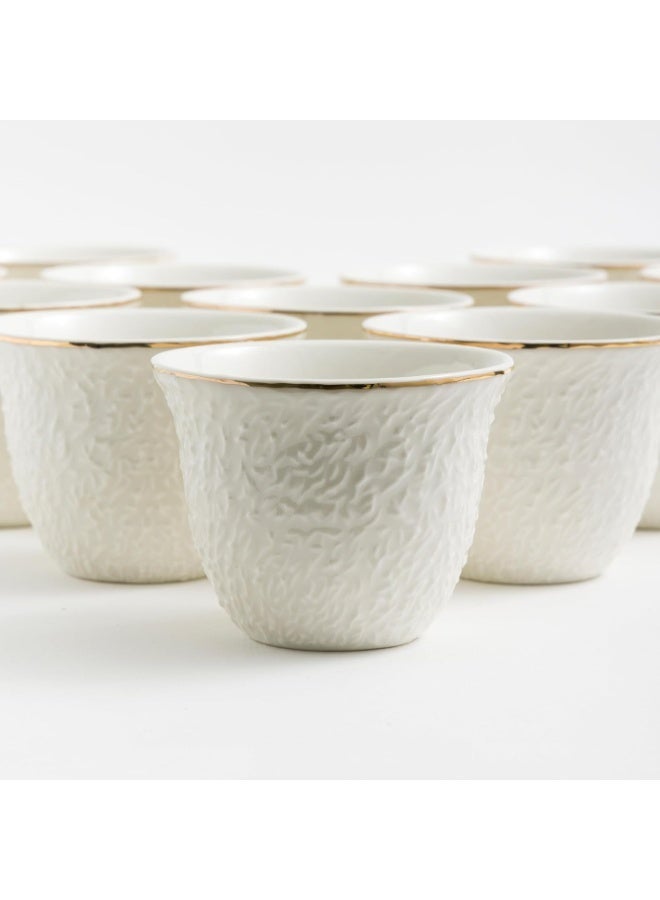 Master Gold Saudi Coffee Cup Set of 12 Porcelain 80ml with Barez | Coffee Cups Perfect for Offices, Various Occasions and Parties | Coffee Cups Sets for Hospitality - Image 4