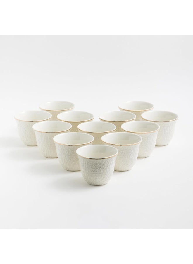 Master Gold Saudi Coffee Cup Set of 12 Porcelain 80ml with Barez | Coffee Cups Perfect for Offices, Various Occasions and Parties | Coffee Cups Sets for Hospitality - Image 1