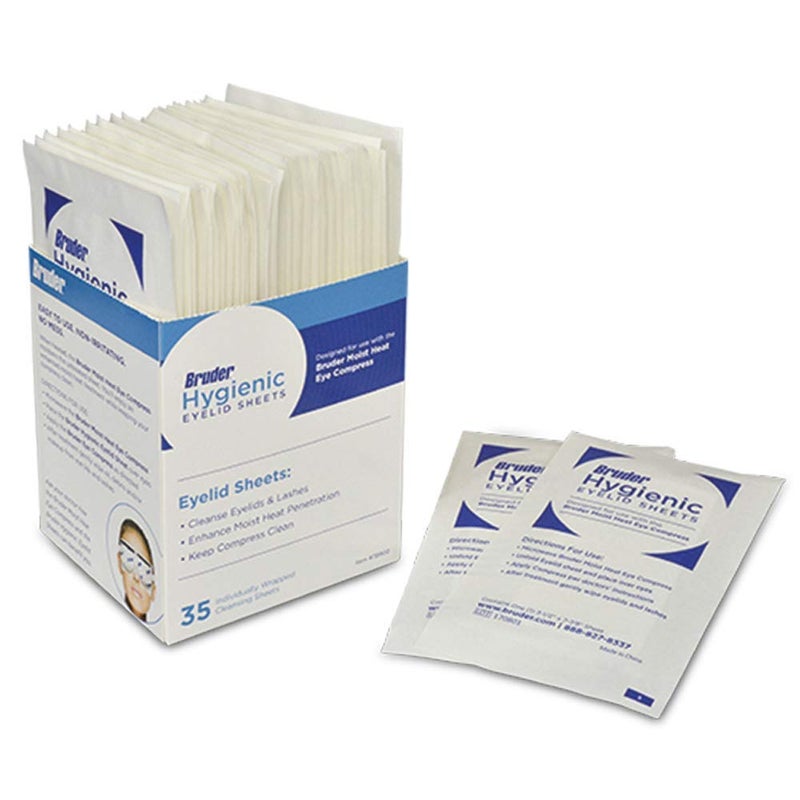 Bruder Hygienic Eyelid Micro Fine Individually Wrapped Untreated Sheets 35 Count Box - Image 1