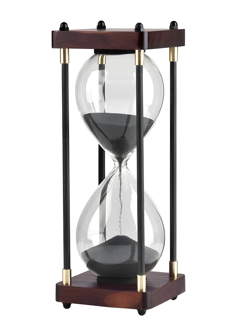 Beauenty Large Color Hourglass Timer 30 Minute,Large Sand Timer,Vintage Wooden Decorative Hour Glass Timer,Modern Home Kitchen Office Decoration Hourglass Clock(Black) - Image 1