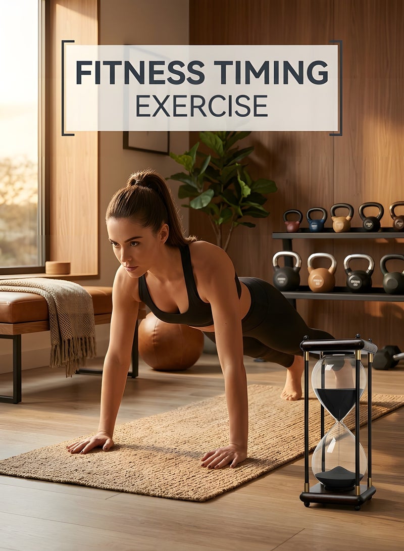 Beauenty Large Color Hourglass Timer 30 Minute,Large Sand Timer,Vintage Wooden Decorative Hour Glass Timer,Modern Home Kitchen Office Decoration Hourglass Clock(Black) - Image 3