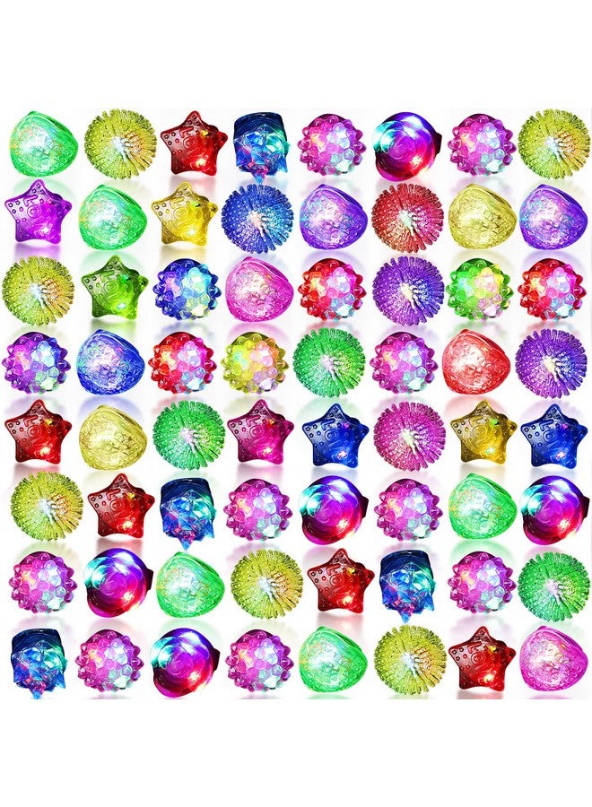 Vinsot 108 Pcs Glow Up Party Favors Led Light Up Rings Flashing Bumpy Jelly Rings Blinking Neon Rave Rubber Rings For Event Raves Glow In The Dark Party Gift - Image 1
