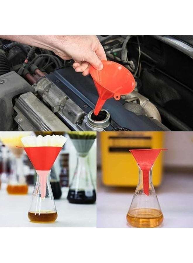 Plastic Funnels-4 Piece-Leak-Proof Multi-Size Durable Plastic Easy Pouring Aids Liquid Transfer Tools Utility Funnels for Oil Gas and Fluids-Household Garage Workshop Kitchen and Automotives - Image 4
