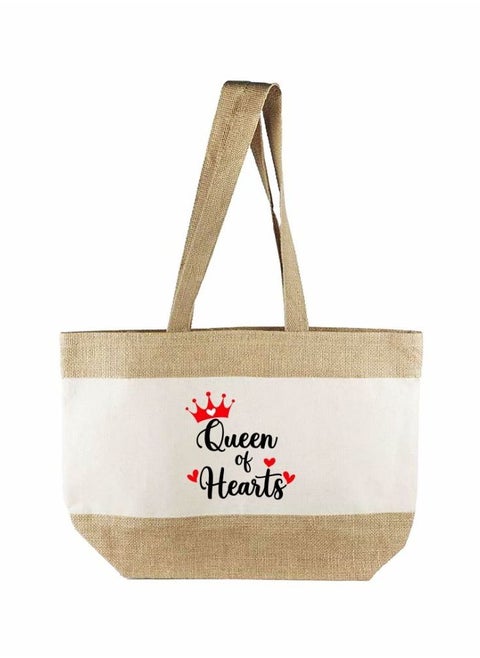 Queen of Hearts Juco Beach bag Open-top type laminated with a long handle