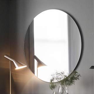 Quality Glass Glass Frameless Round Mirror for Wall Bathrooms Home 24 X 24 Inch Silver Unframed
