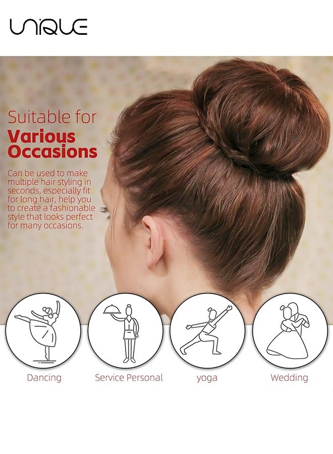Unique 6 Pieces Kids Super Small Bun, Hair Donut Socks Bun Form for Girls, Mini Hair Donut Shaper for Short and Thinning Hair (Small Size 2.37", Dark Brown) - Image 5