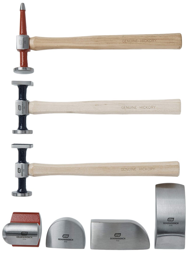 GEARWRENCH 7 Pc Auto Body Tool Set Hammers and Dollys 82302