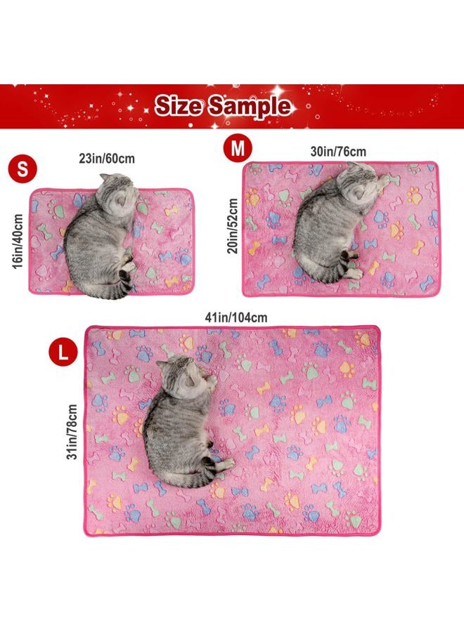 Dono 1 Pack 3 Blankets Soft Fluffy Cute Bone Pattern Fleece Pet Blanket Cat Bed Warm Sleep Mat Cute Print Design Puppy Kitten Blanket Doggy Mat Paw Print for Animals - Image 2