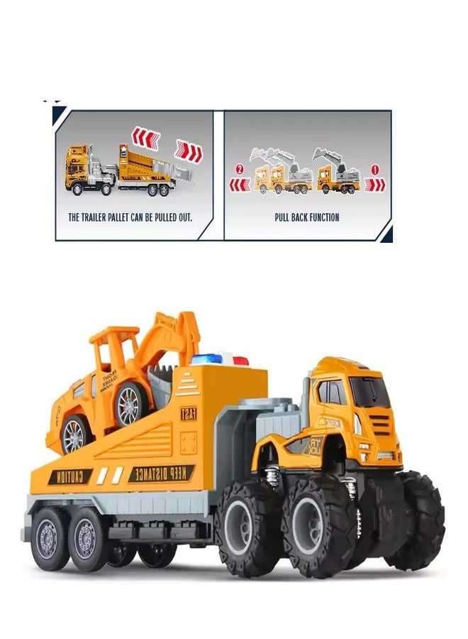ISTOSY 1:43 Die cast Alloy Engineering Excavator Truck with Friction Powered Construction Transport Truck Toys for Kids Boys Girls (Multicolor) - Image 4
