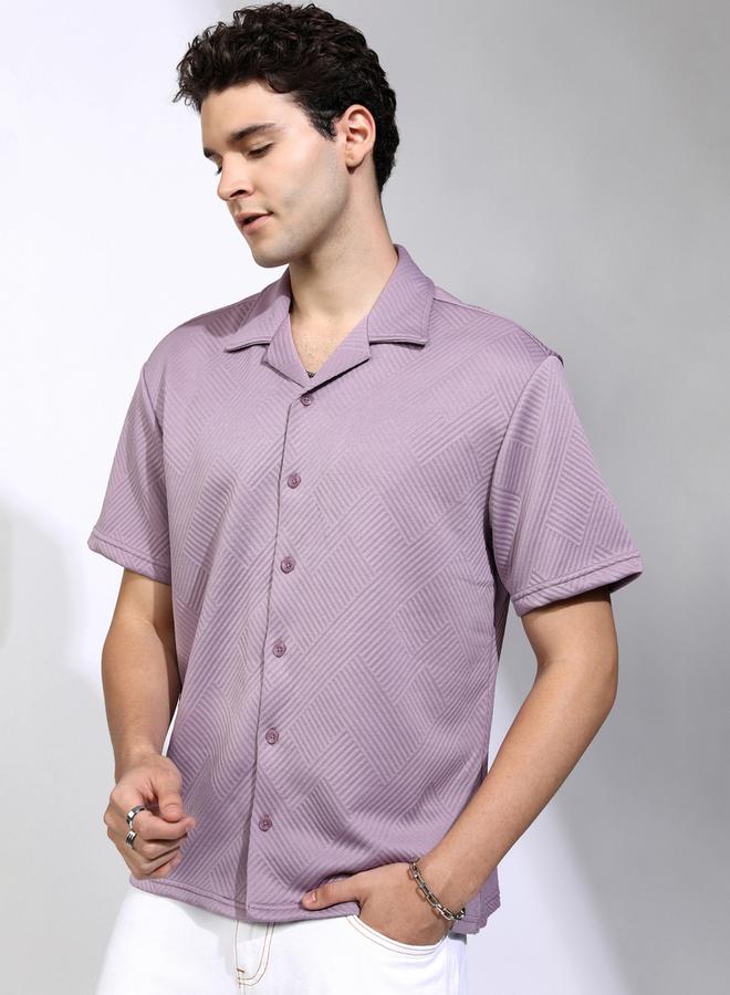 HIGHLANDER Textured Relaxed Fit Collared Shirt - Image 4