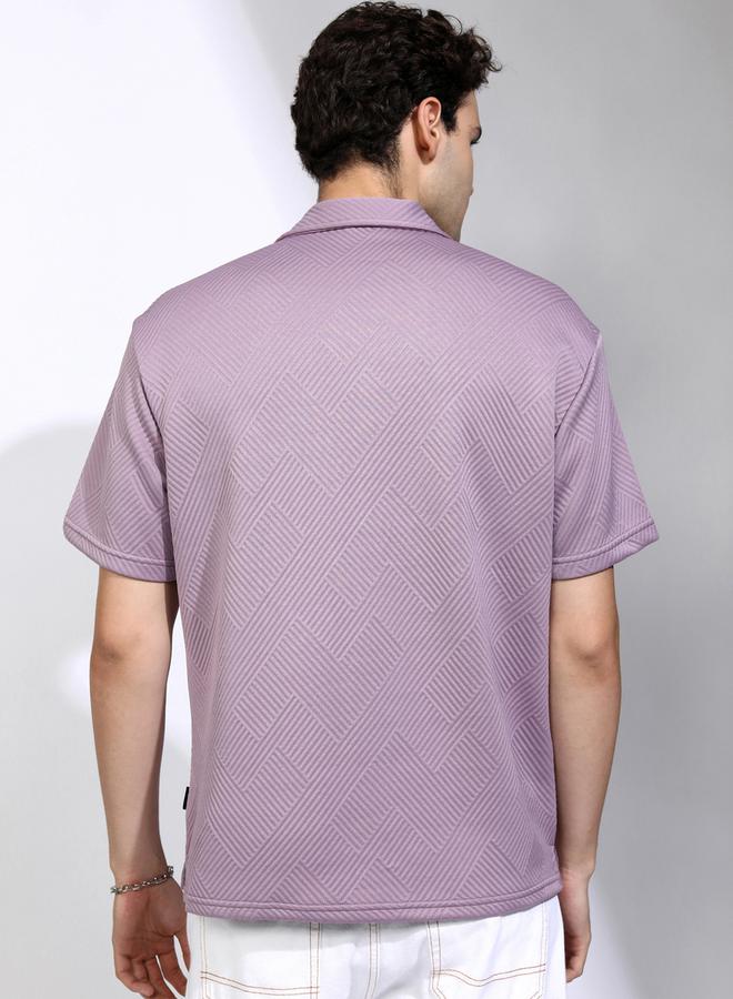 HIGHLANDER Textured Relaxed Fit Collared Shirt - Image 3