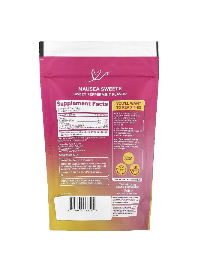 Pink Stork Pink Stork, Nausea Sweets, Sweet Peppermint, 30 Organic Lozenges  - Image 2