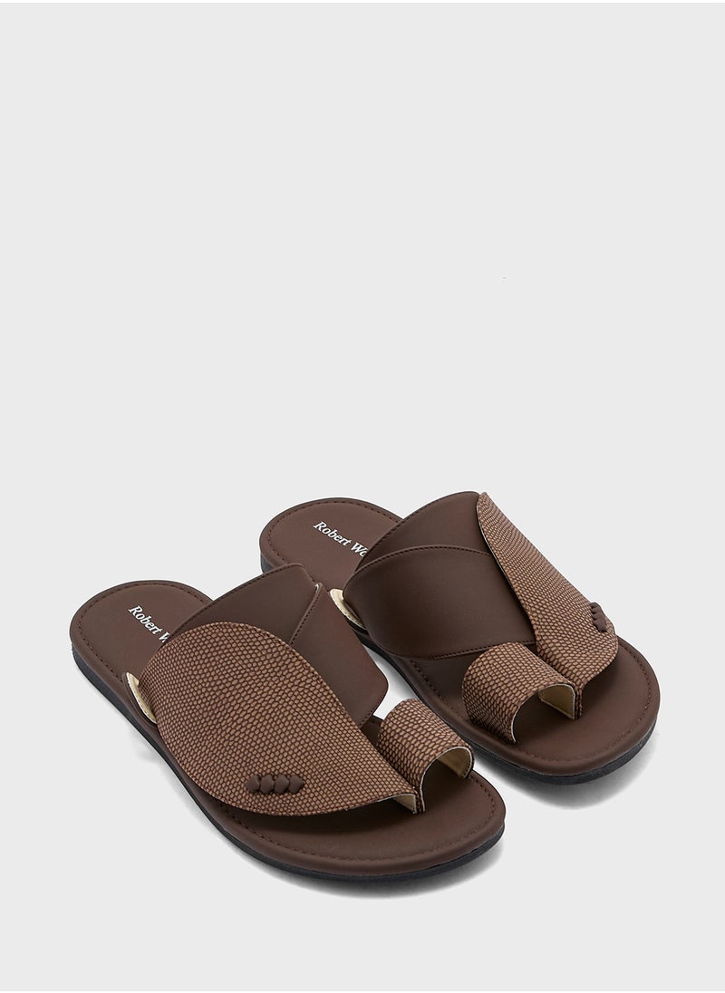 Robert Wood - Traditional Two Tone Textured Arabic Sandals - Image 1