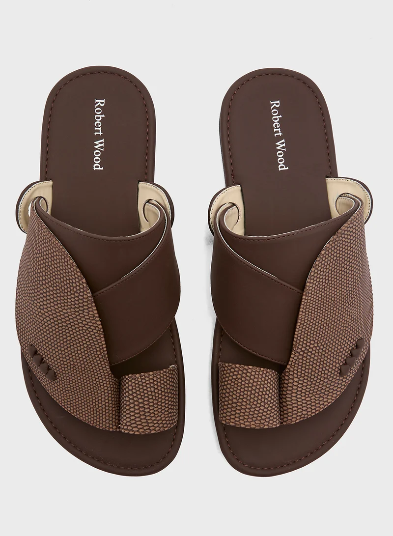 روبرت وود Traditional Two Tone Textured Arabic Sandals