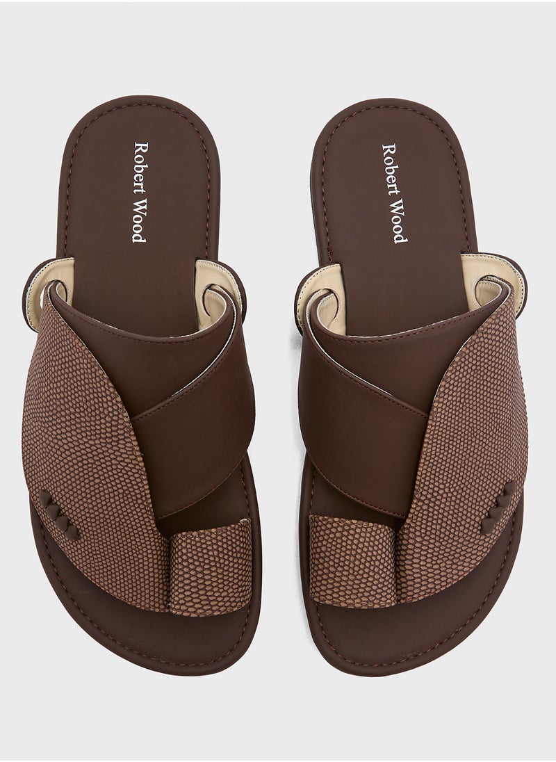 Robert Wood - Traditional Two Tone Textured Arabic Sandals - Image 1